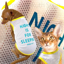Load image into Gallery viewer, Super Quality Mesh Pet Singlet, with Day and Night Fun Words Print