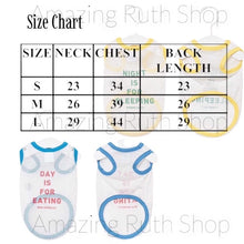 Load image into Gallery viewer, Super Quality Mesh Pet Singlet, with Day and Night Fun Words Print