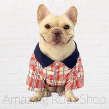 Load image into Gallery viewer, Pet Fashion, Cute Blue and Red Plaid Pet Polo, Pet Clothing