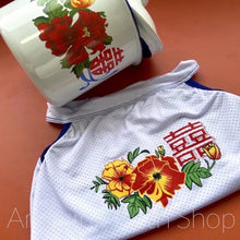 Load image into Gallery viewer, Pet Fashion, Double Happiness Floral Print on Summer Pet Vest, Pet Clothing