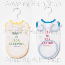 Load image into Gallery viewer, Super Quality Mesh Pet Singlet, with Day and Night Fun Words Print