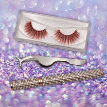 Load image into Gallery viewer, Gorgeous and Fun Colour Self-Adhesive Eyelashes (Diamond Bling Eyeliner & Tweezers included)