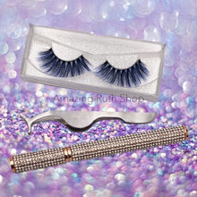 Load image into Gallery viewer, Gorgeous and Fun Colour Self-Adhesive Eyelashes (Diamond Bling Eyeliner & Tweezers included)