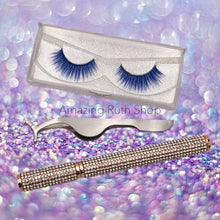 Load image into Gallery viewer, Gorgeous and Fun Colour Self-Adhesive Eyelashes (Diamond Bling Eyeliner & Tweezers included)
