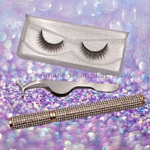 Load image into Gallery viewer, Gorgeous and Fun Colour Self-Adhesive Eyelashes (Diamond Bling Eyeliner & Tweezers included)