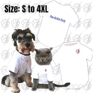 Comfortable 100% Cotton Round Neck Pawiqlo T-Shirt with PAW ACTION PARTY Print, Designed for Fur-Kids