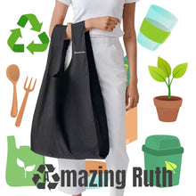 Load image into Gallery viewer, NEW MEDIUM SIZE, Reusable, Recycle and Foldable Bag ,Durable Polyester Tote Shopping Bag Eco Friendly
